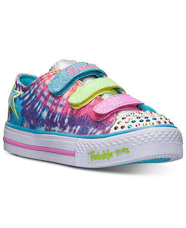 NEW! Skechers Little Girls' Bobs Peace & Love Plush Memory Foam Casual Flats from Finish Line