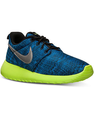 NEW! Nike Boys' Roshe Run Print Casual Sneakers from Finish Line